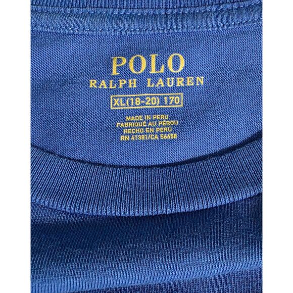 Polo Ralph Lauren Big Pony Embroidered T-shirt Boys XL 18-20 Blue Short Sleeve - Picture 6 of 8